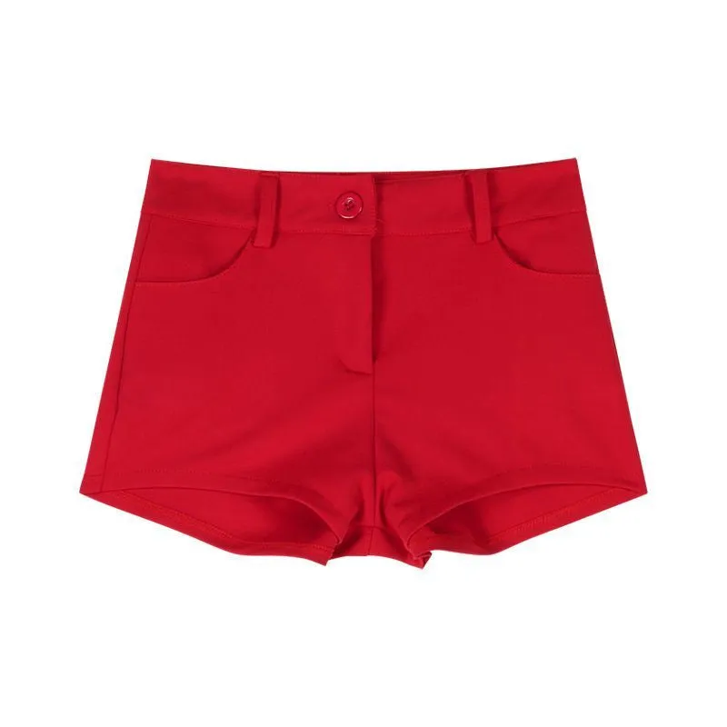 White Low Waist Slim-fit Hot Pants