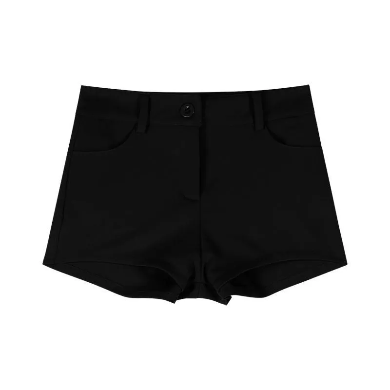 White Low Waist Slim-fit Hot Pants