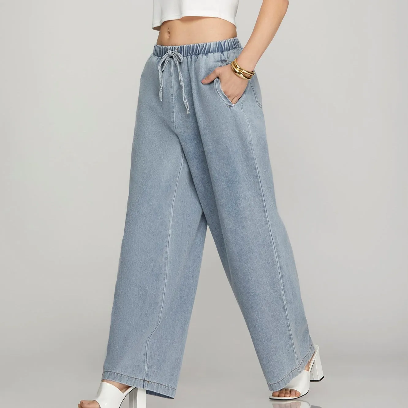 Wide Denim Pants