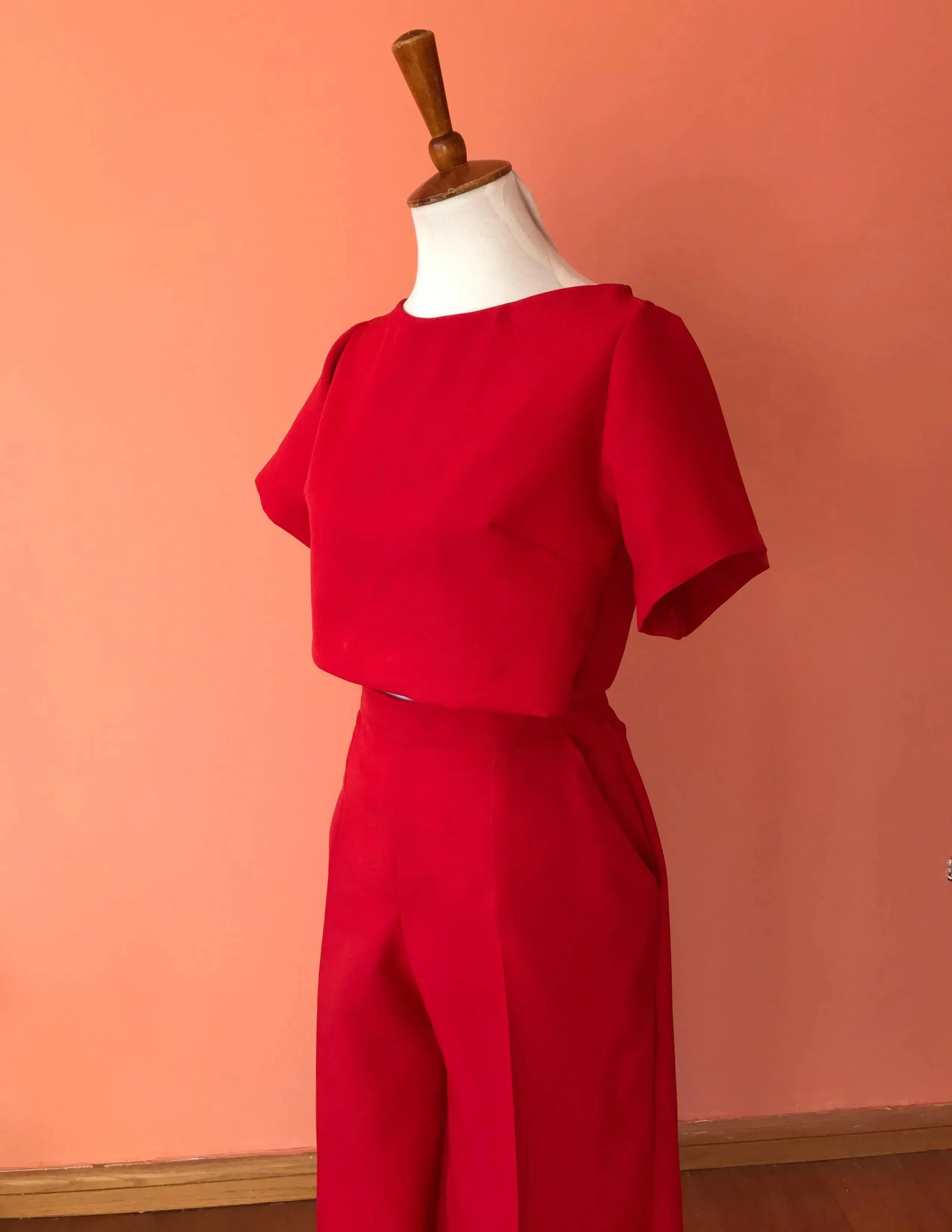 Wide Leg Pants and Crop Top Set