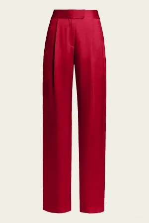 Wide Leg Trouser in Cherry