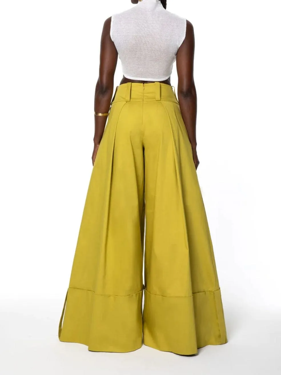 Willow Wide Leg Pants in Chartreuse