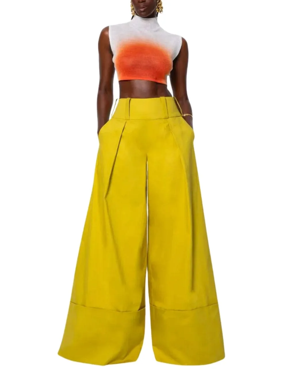 Willow Wide Leg Pants in Chartreuse