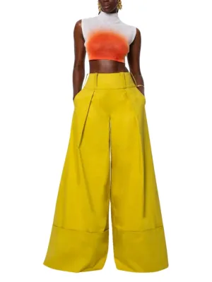 Willow Wide Leg Pants in Chartreuse