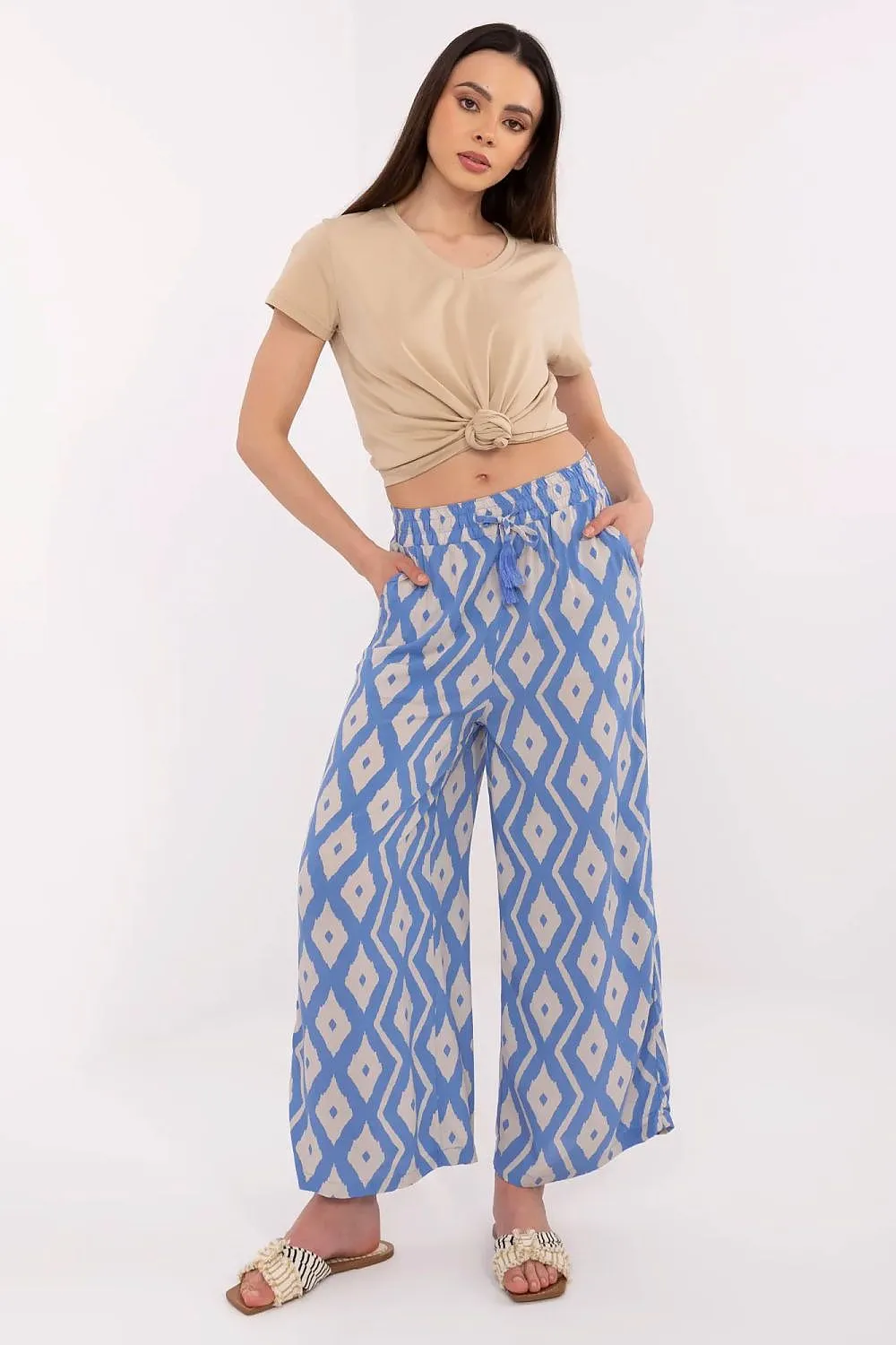 Women light high waist trousers