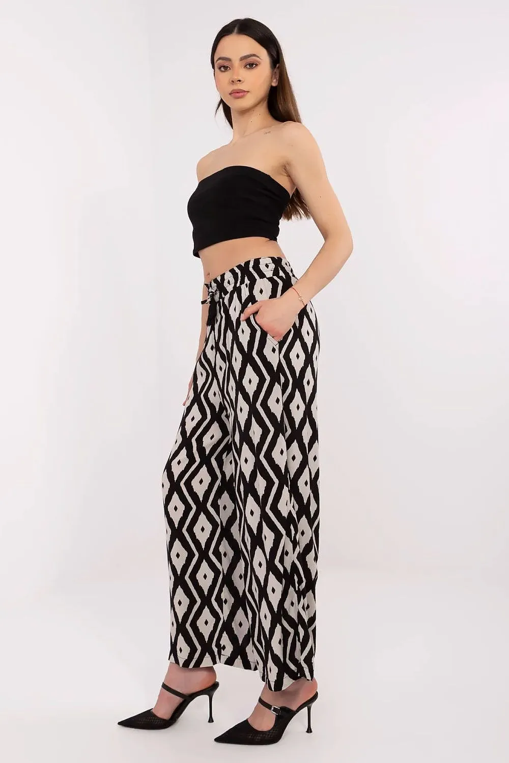 Women light high waist trousers