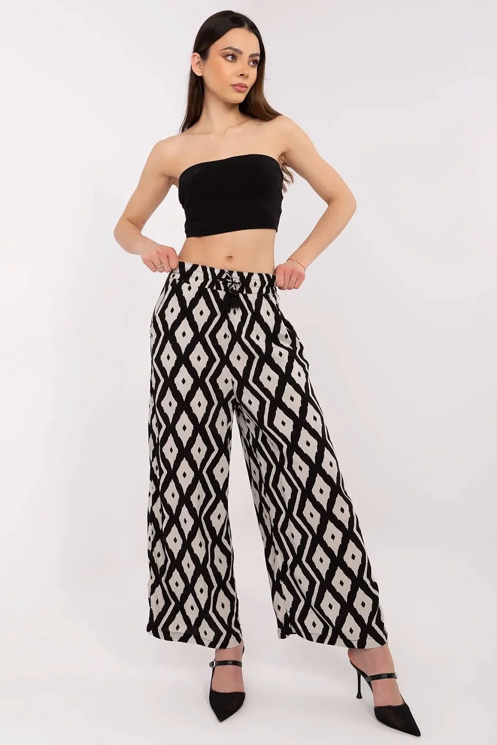 Women light high waist trousers