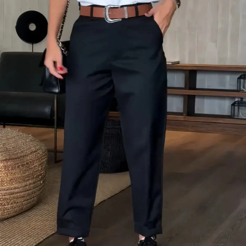 Women's High Waist Casual Straight Pants