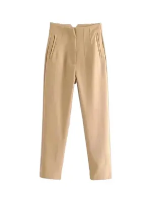 Women's High Waist Vintage Ankle Pants