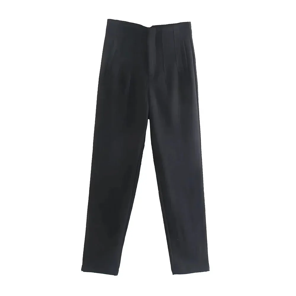 Women's High Waist Vintage Ankle Pants