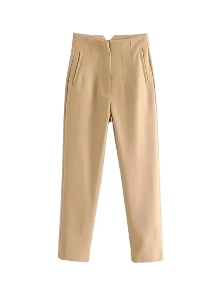Women's High Waist Vintage Ankle Pants