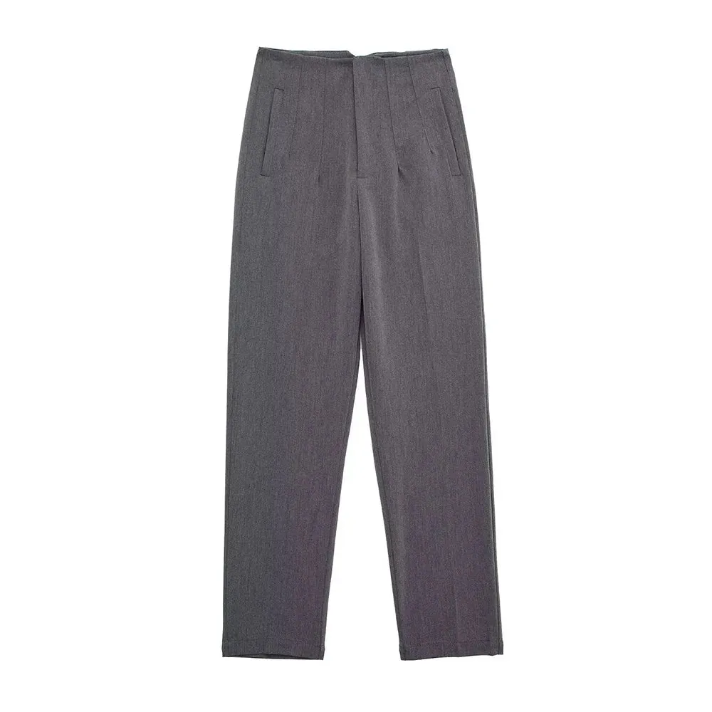 Women's High Waist Vintage Ankle Pants