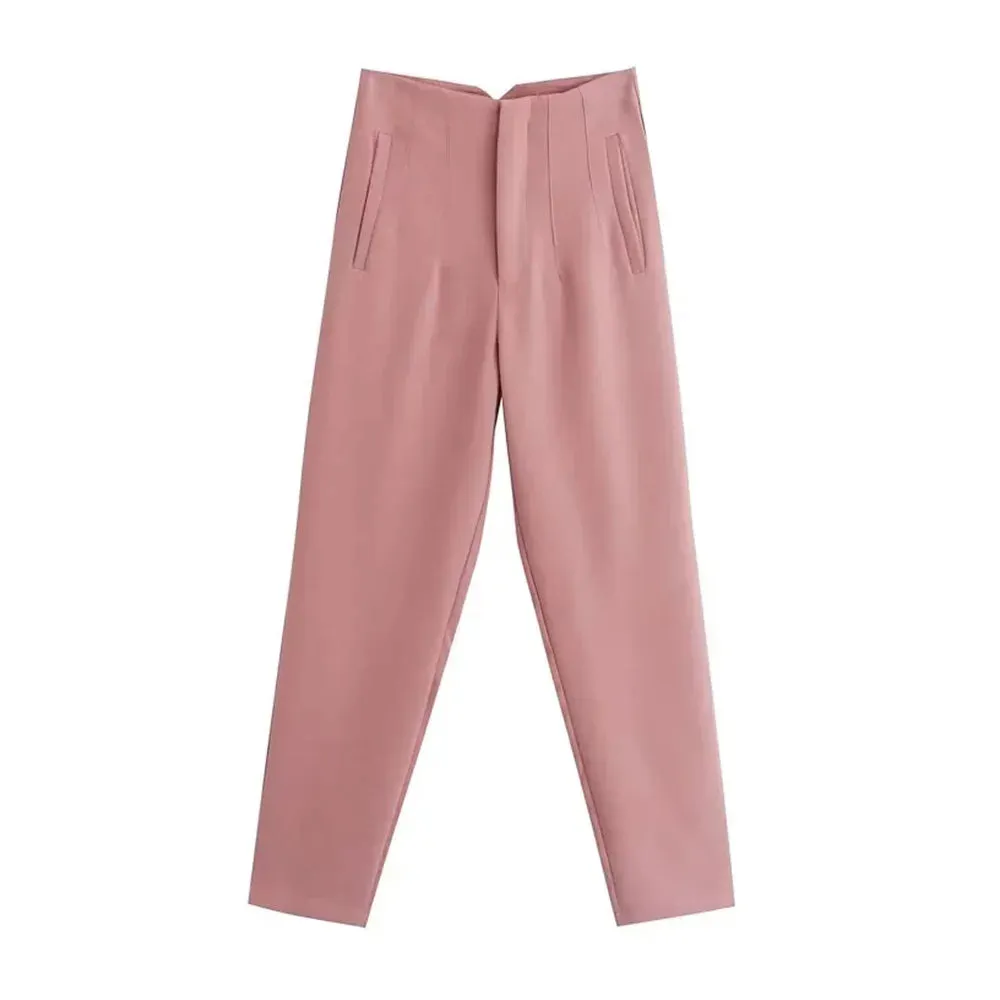 Women's High Waist Vintage Ankle Pants