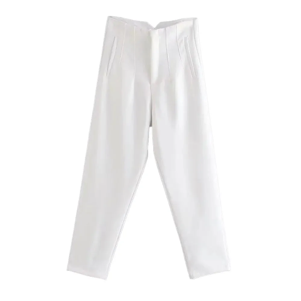 Women's High Waist Vintage Ankle Pants