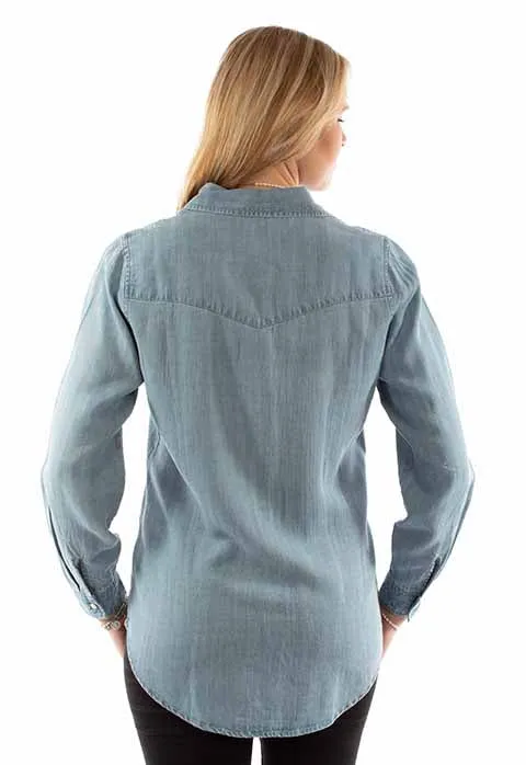 Women's Honey Creek Collection Blouse: Western Floral Embroidery