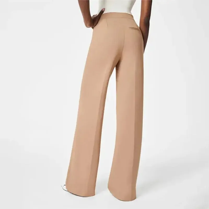 Women's Plus Size High-Waist Wide-Leg Pants | High Stretch Fabric, Comfortable Fit, Casual Style