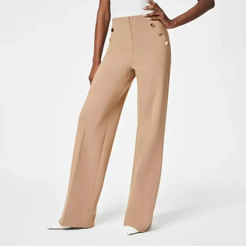 Women's Plus Size High-Waist Wide-Leg Pants | High Stretch Fabric, Comfortable Fit, Casual Style