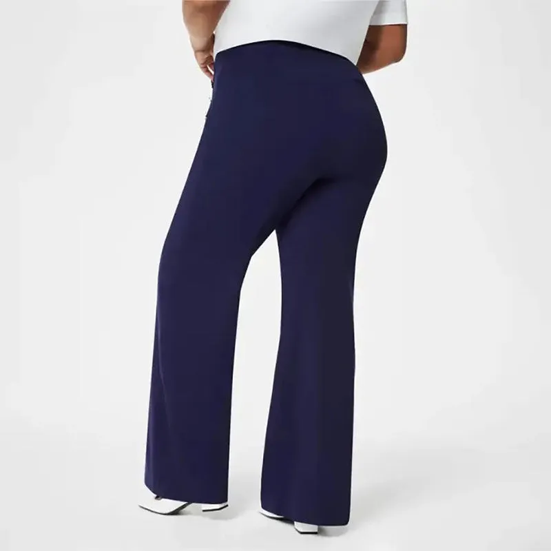 Women's Plus Size High-Waist Wide-Leg Pants | High Stretch Fabric, Comfortable Fit, Casual Style