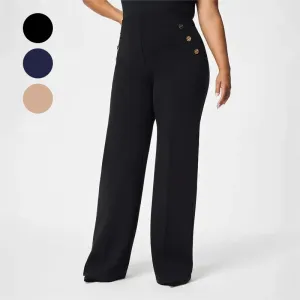Women's Plus Size High-Waist Wide-Leg Pants | High Stretch Fabric, Comfortable Fit, Casual Style