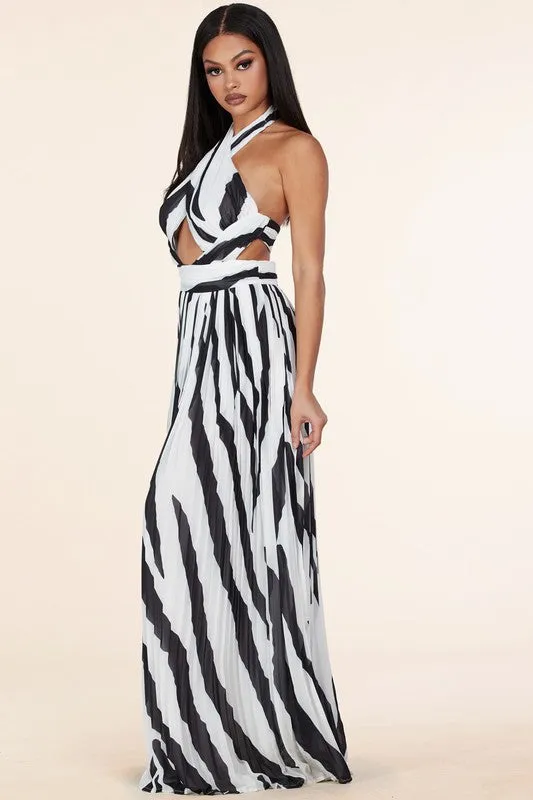 Zebra Print Maxi Dress