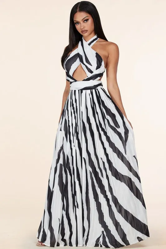 Zebra Print Maxi Dress