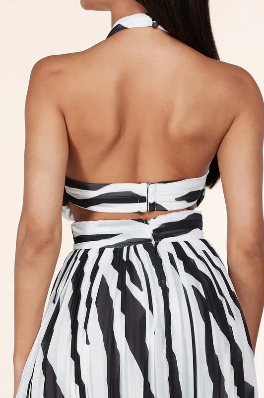 Zebra Print Maxi Dress