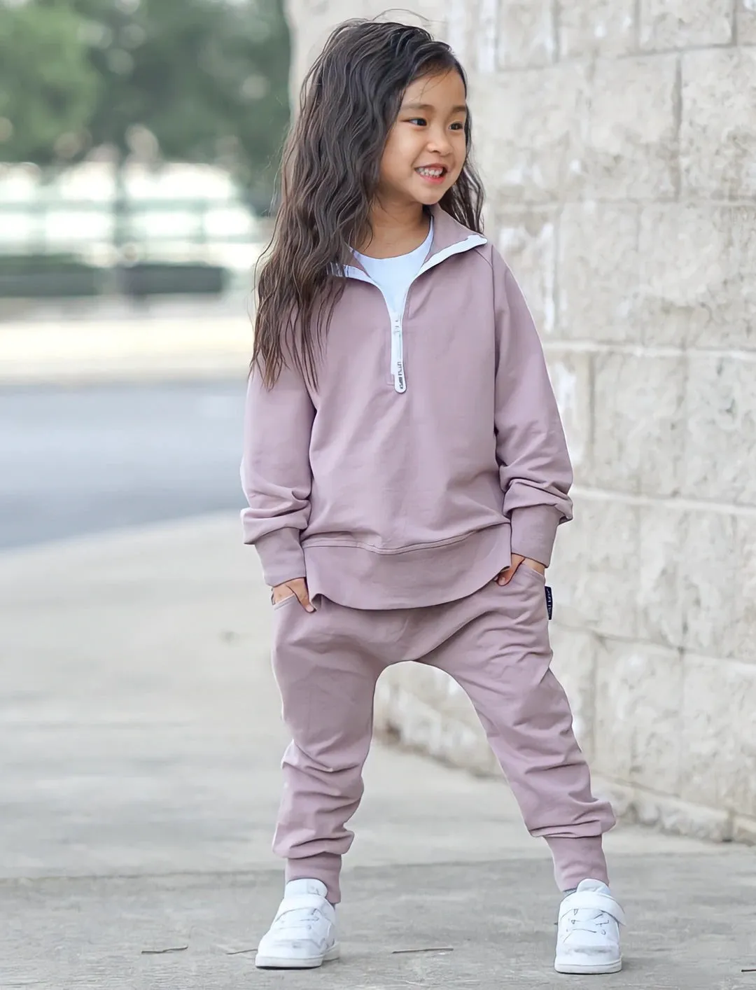 ZIP PULLOVER - DUSTY PLUM